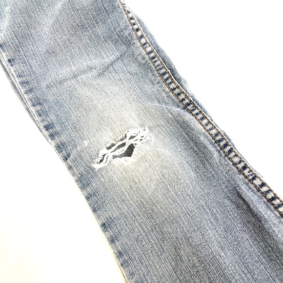 Jordache Girls Size 5 Bootcut Jeans Light Wash with Distressed Detail - Picture 10 of 11